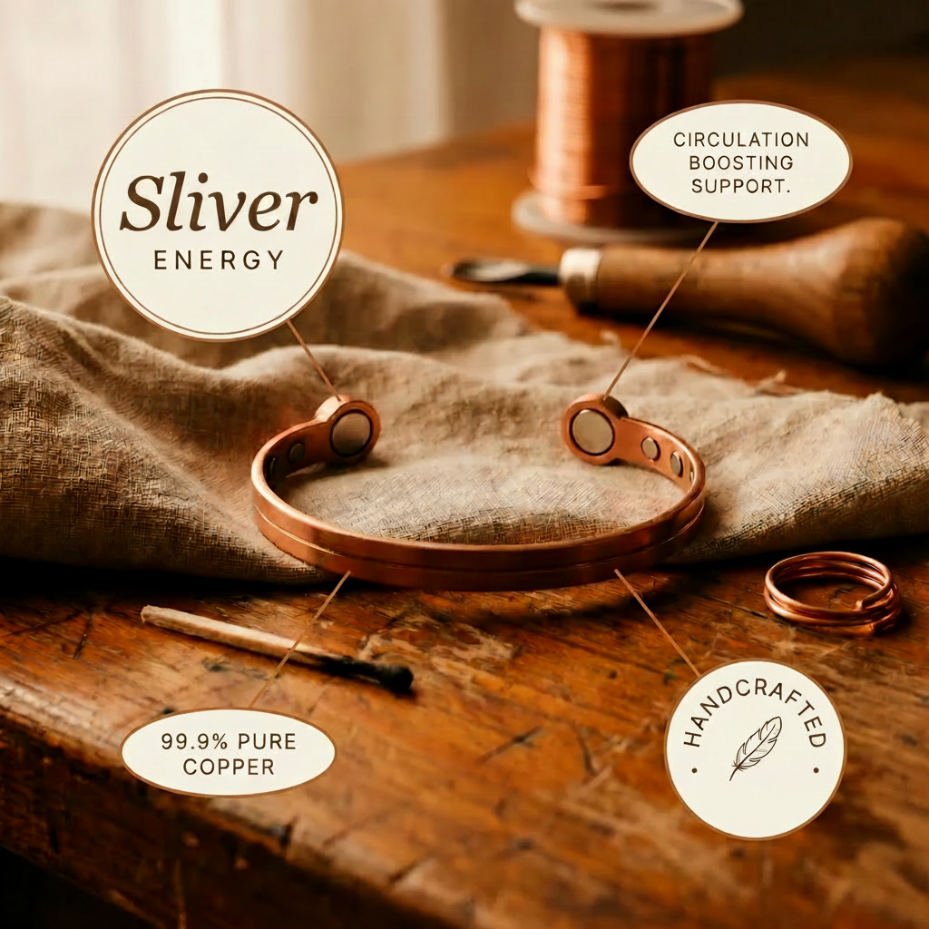 Bracelet en cuivre argenté