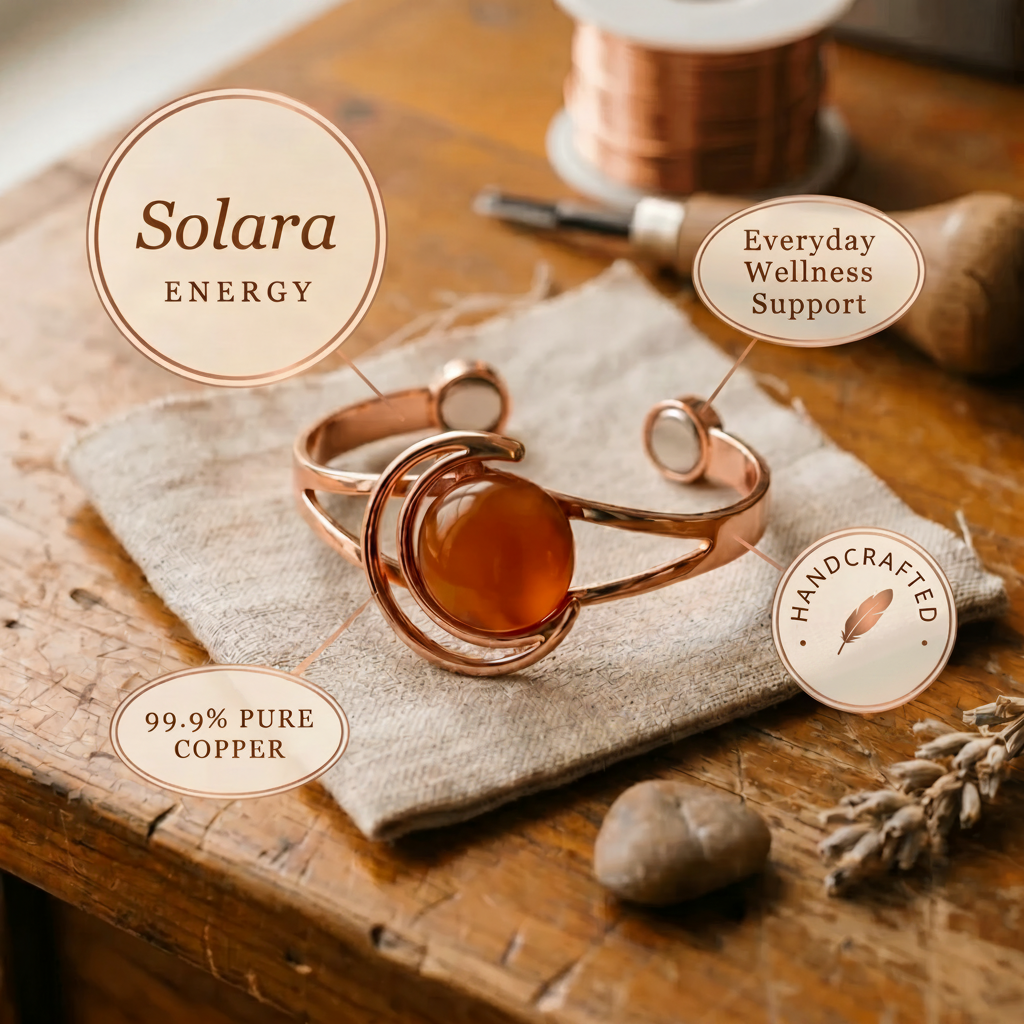 Bracelet en cuivre Solara Orange
