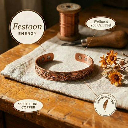 Bracelet en cuivre festonné