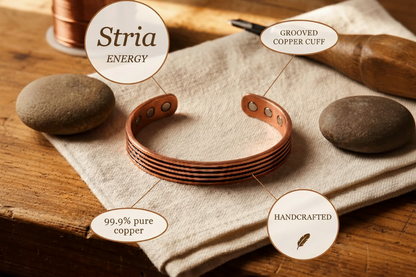 Bracelet en cuivre à stries