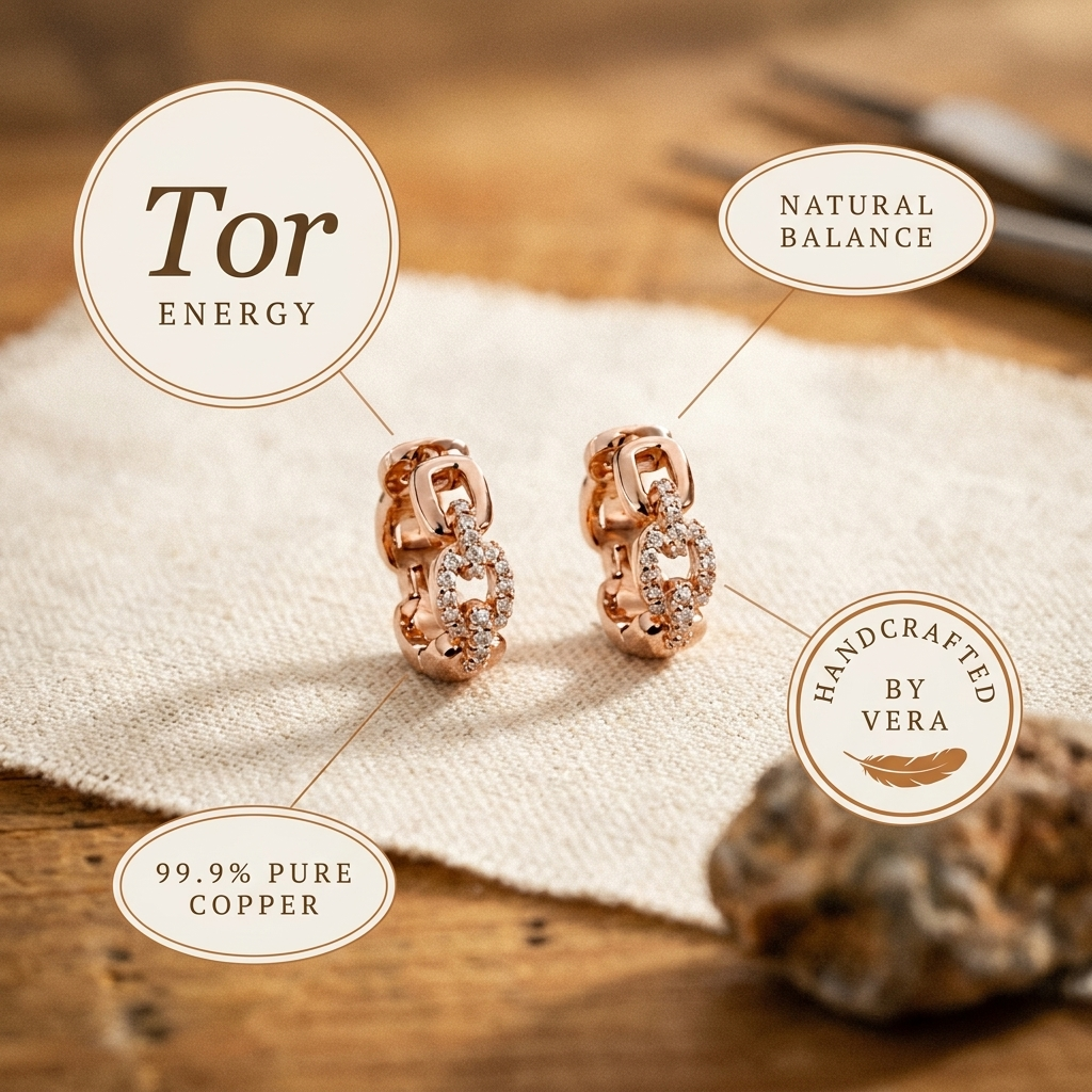 Boucles d'oreilles en cuivre Tor