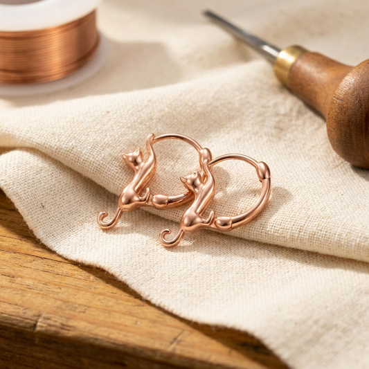 Boucles d'oreilles spirales en cuivre