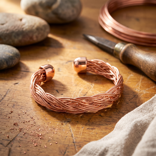 Bracelet manchette en cuivre Elm