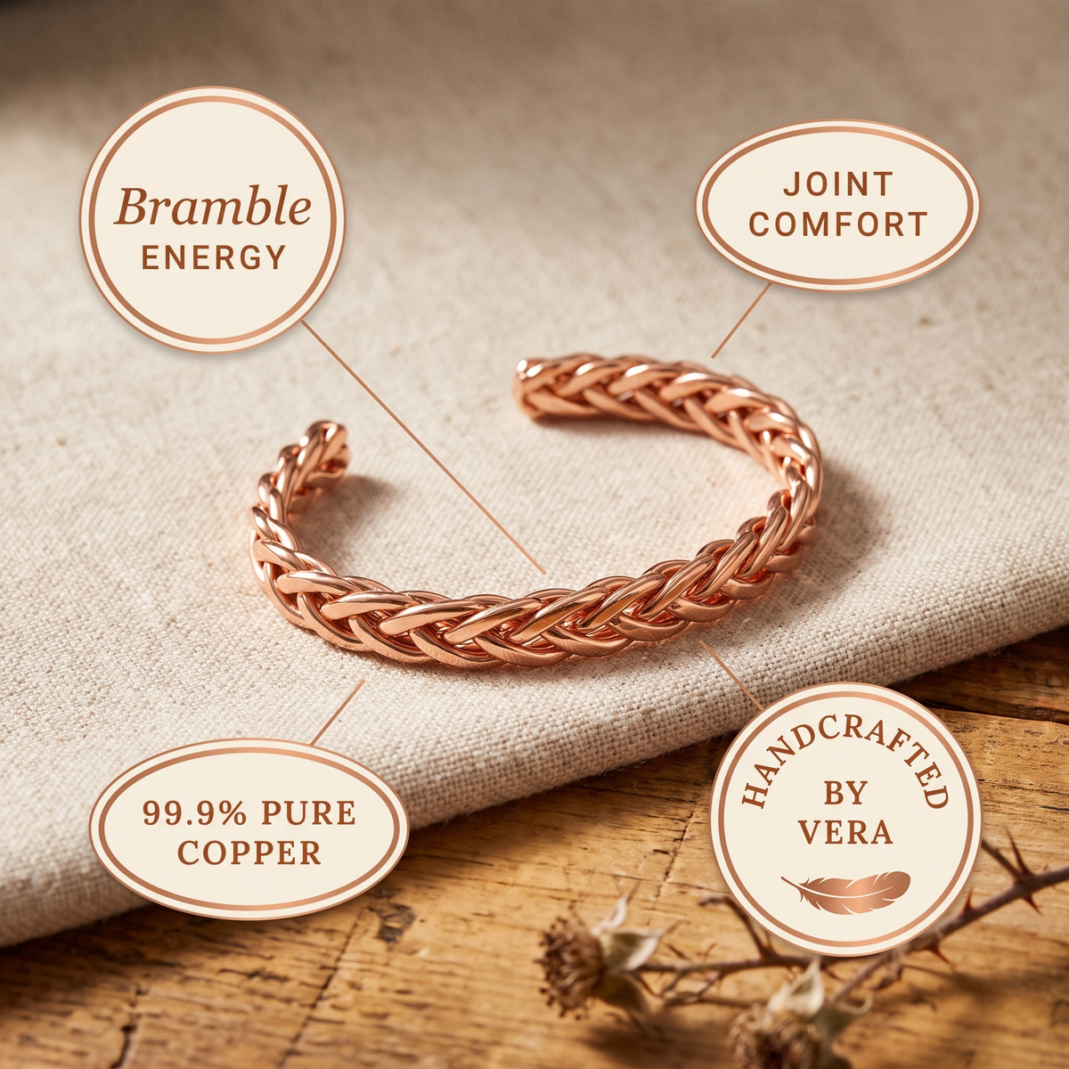 Bracelet en cuivre Bramble
