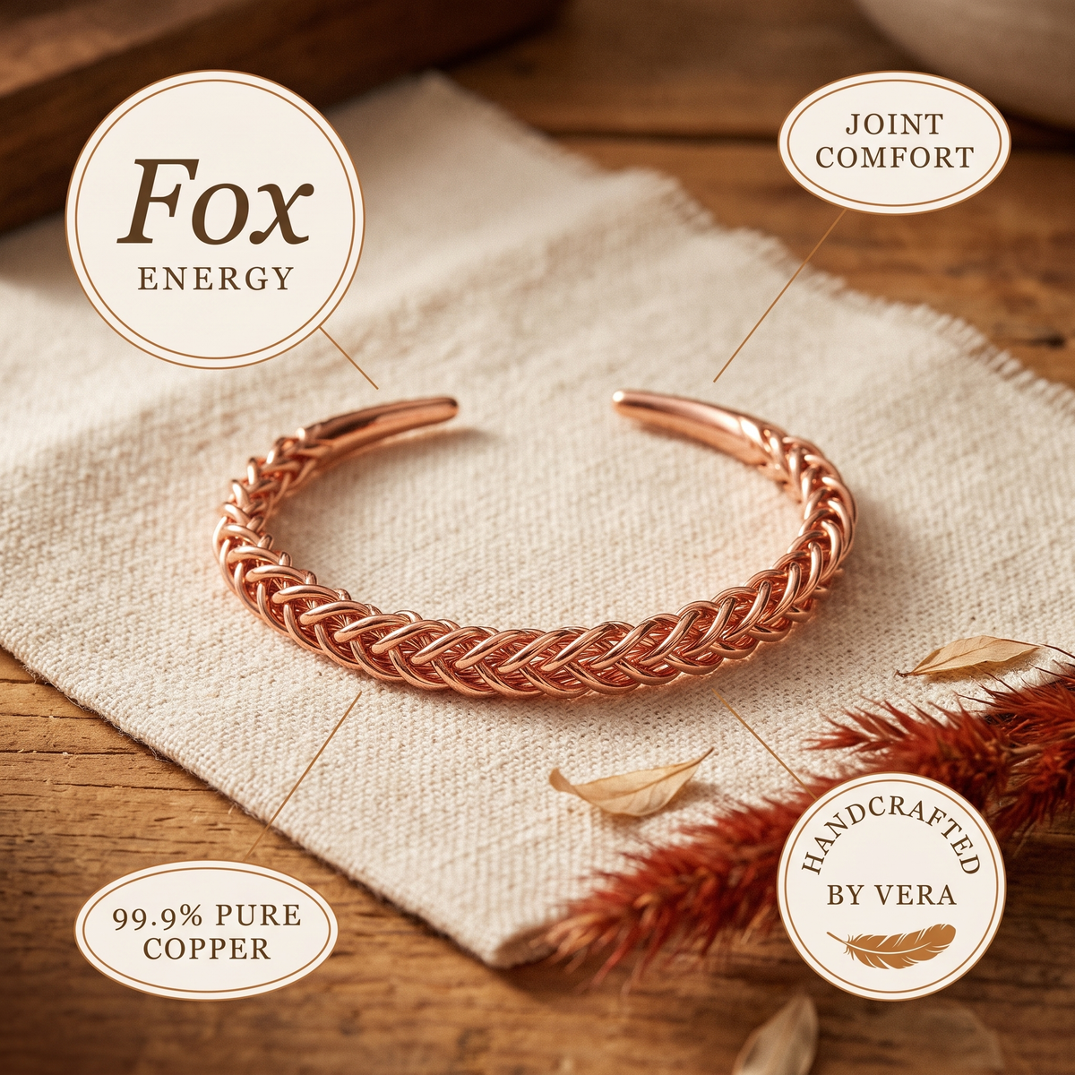 Bracelet en cuivre renard