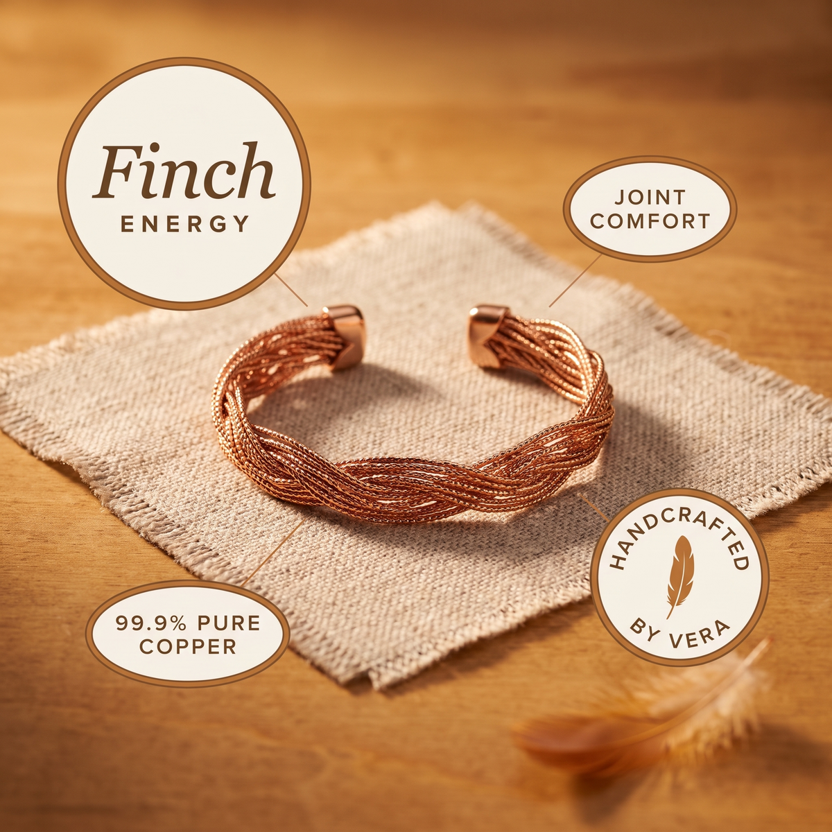 Bracelet en cuivre Finch