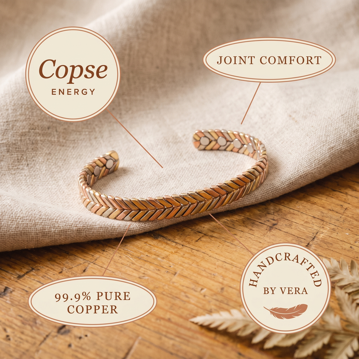 Bracelet en cuivre Copse