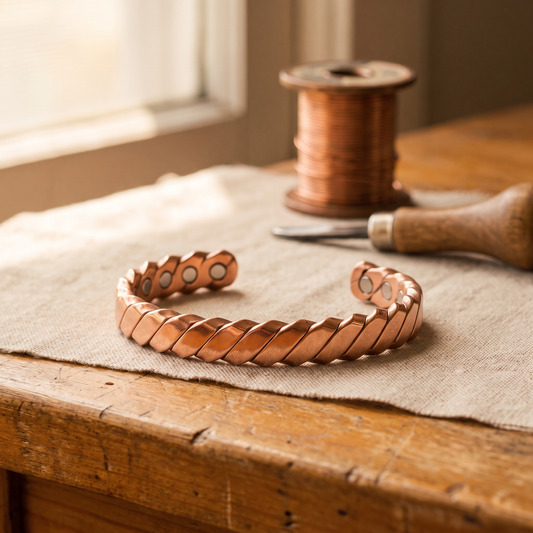 Bracelet en cuivre mousse