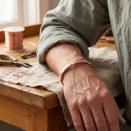 Bracelet en cuivre en forme de branche