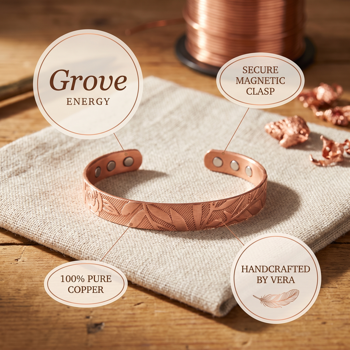 Bracelet en cuivre Grove