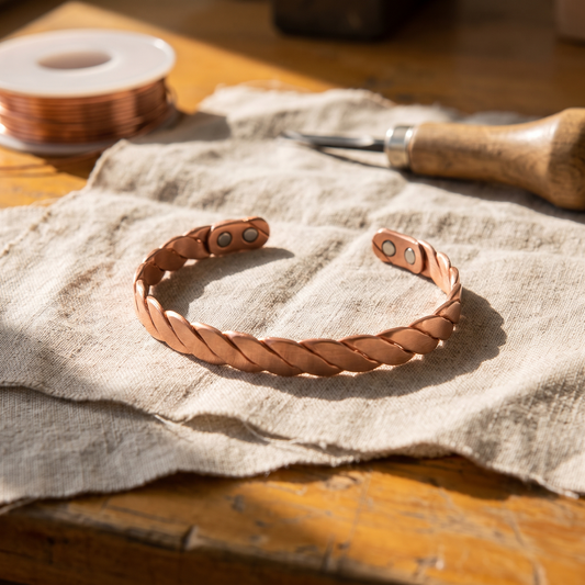 Bracelet en cuivre rougeâtre