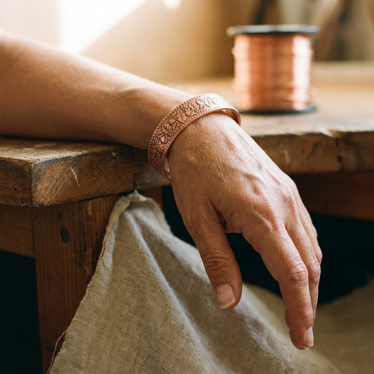 Bracelet en cuivre et en bois