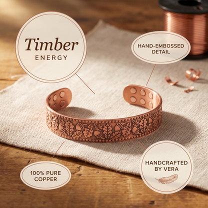 Bracelet en cuivre et en bois