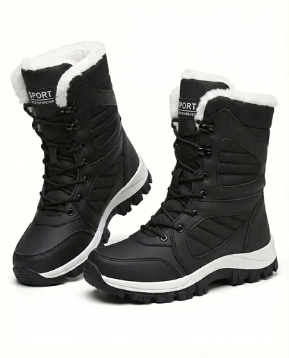Women’s Plush-Lined Lug-Sole Lace-Up Snow Boots