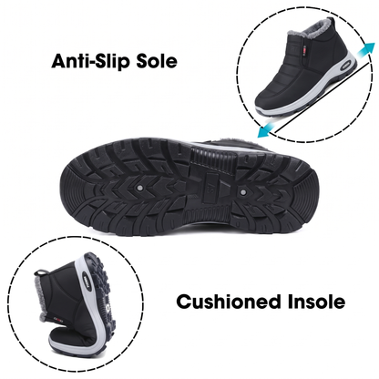 Sianna™ | Quilted Waterproof Slip-On Ankle Boots Black
