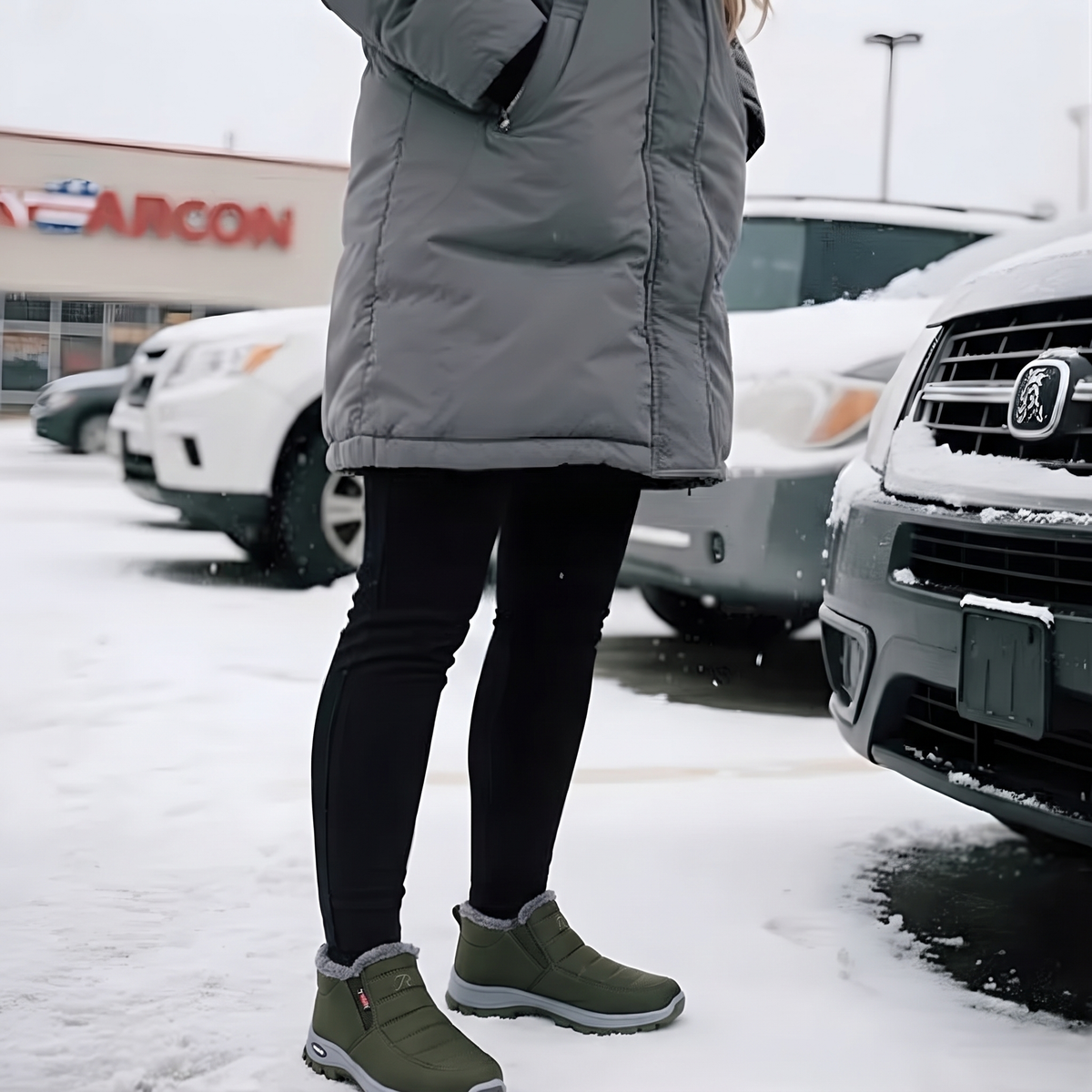 Sianna™ | Quilted Waterproof Slip-On Ankle Boots Green