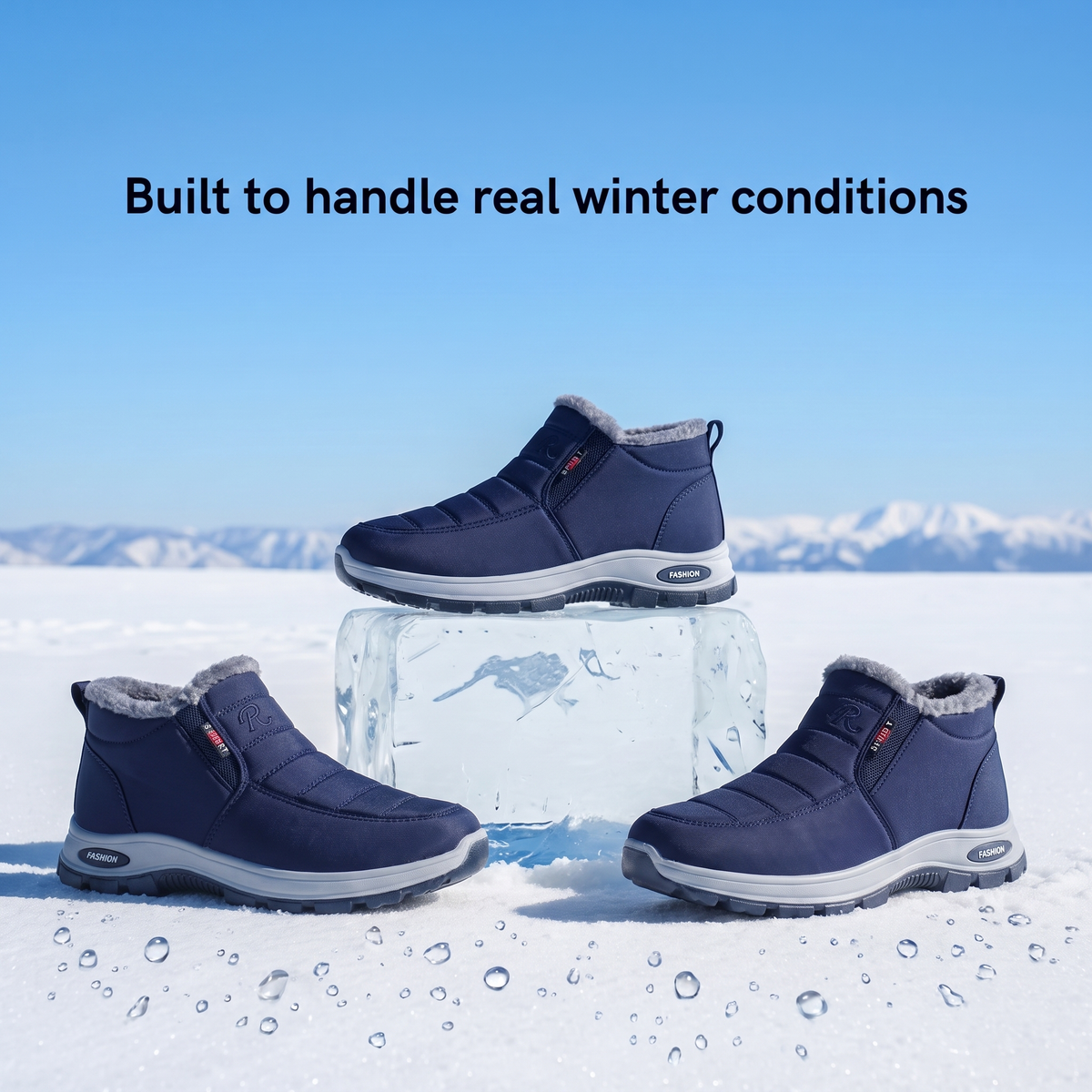 Sianna™ | Bottines à enfiler matelassées et imperméables bleues