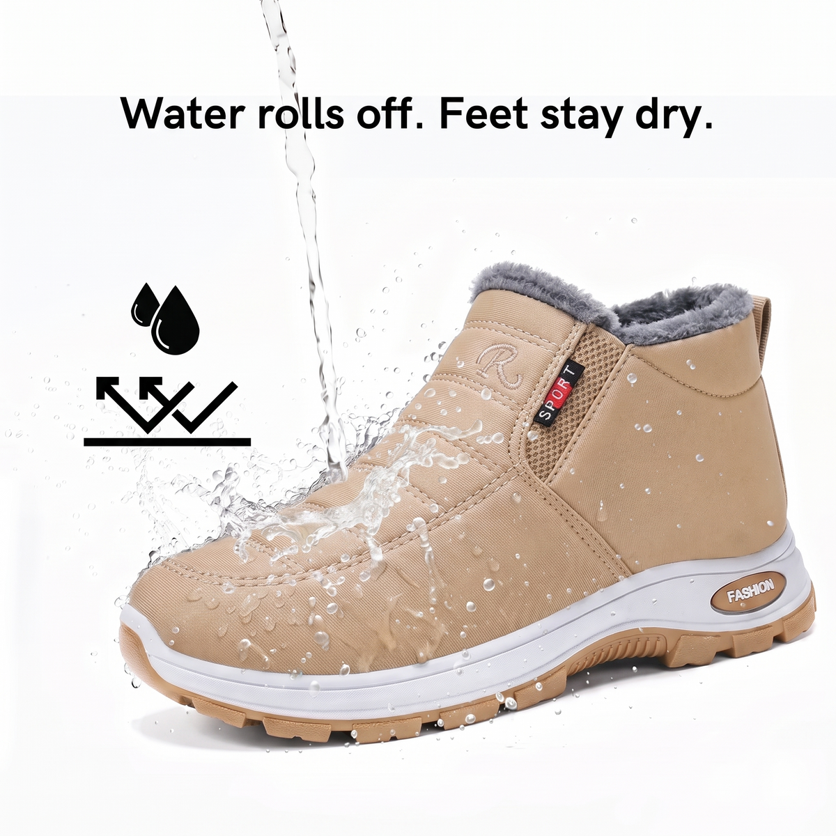 Sianna™ | Bottines à enfiler matelassées et imperméables beiges