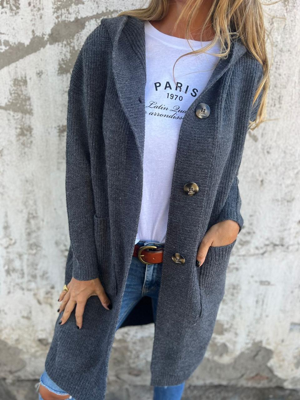 Cardigan long ouvert en maille pour femme