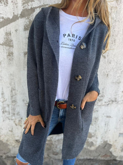 Cardigan long ouvert en maille pour femme