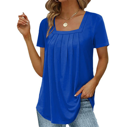 Valina | Pleated Square Neck Top