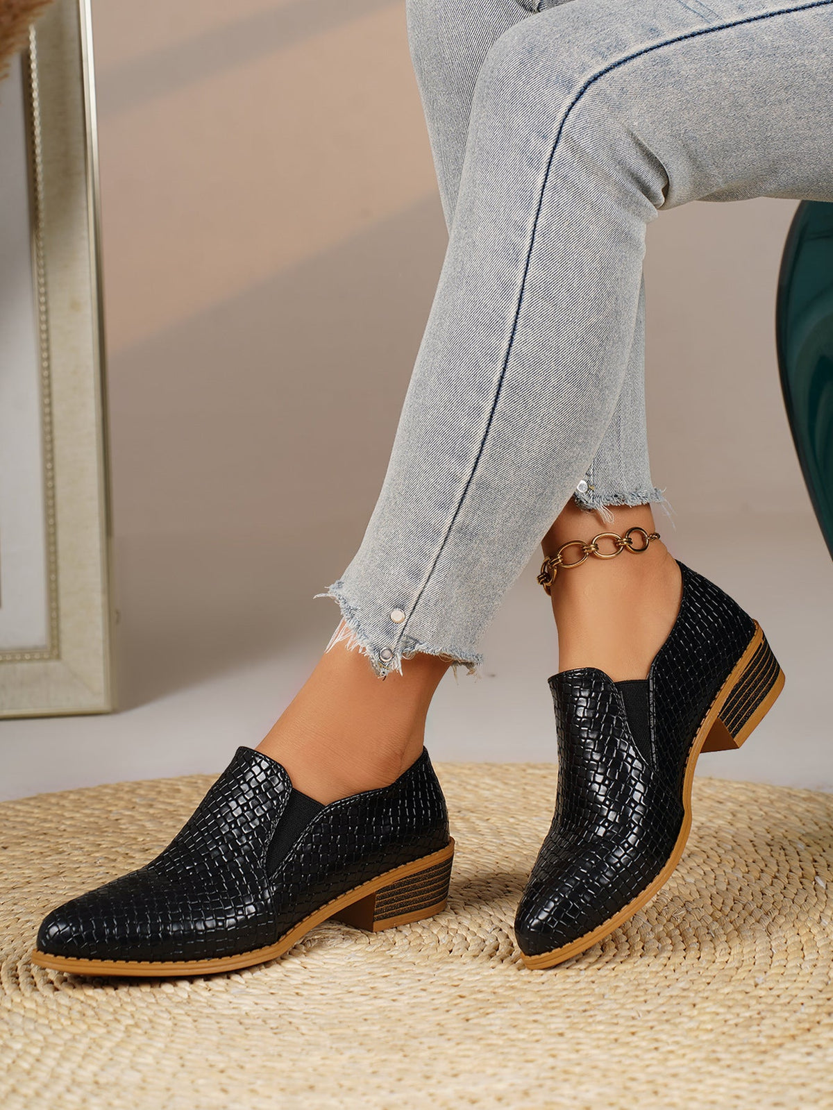 Noelle | Mocassins à enfiler texturés