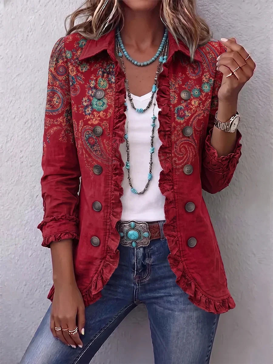 Fayrene™ | Veste à volants cachemire d’inspiration bohème