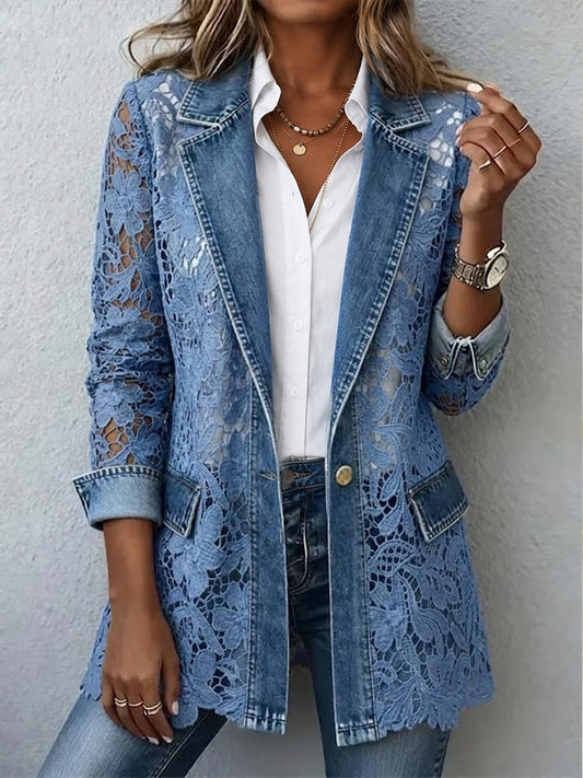 Veste blazer Lacinda™ à empiècements en dentelle florale