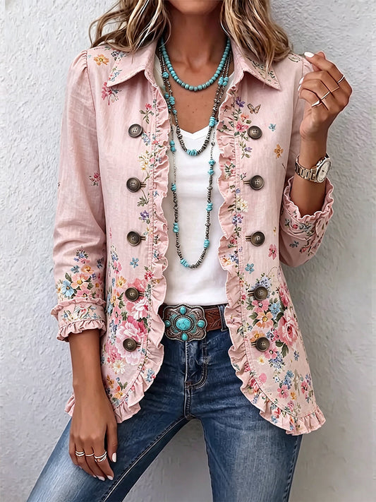 Veste fleurie à volants et à boutons Bettany™