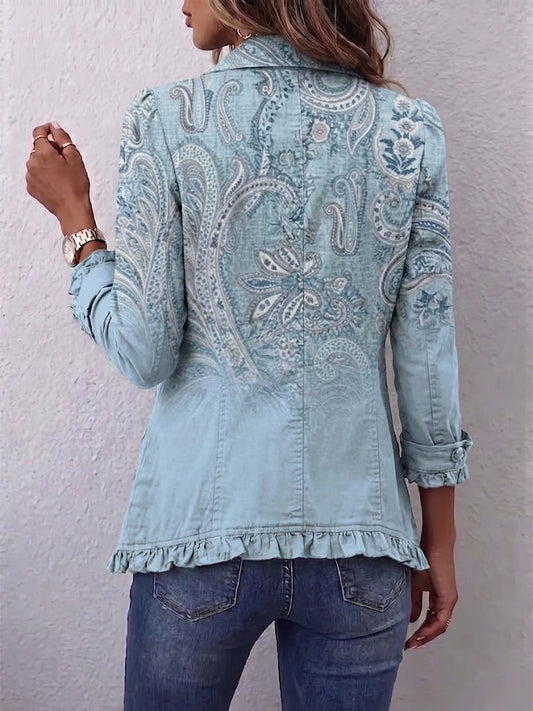 Estrella™ | Veste rétro à volants et motif cachemire