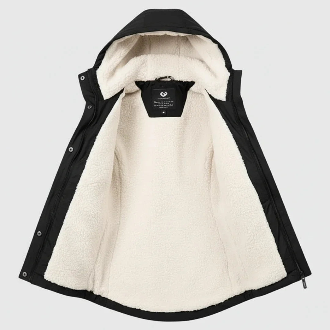 Parka à capuche chaude et isolante pour femme