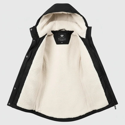 Parka à capuche chaude et isolante pour femme