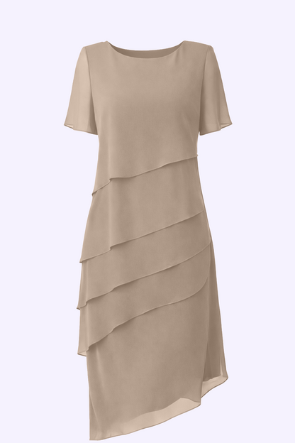 Elara | Robe midi en mousseline à superpositions