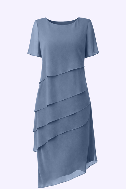 Elara | Robe midi en mousseline à superpositions
