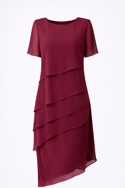 Elara | Robe midi en mousseline à superpositions