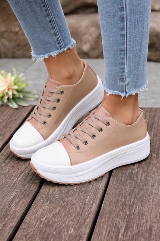 Chloe | Baskets à lacets compensées