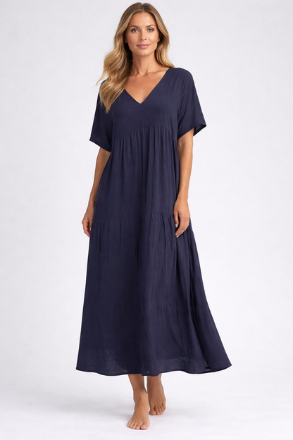 Sienna | Robe longue bohème à col V