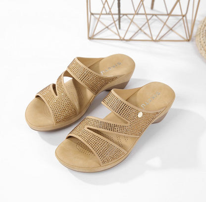 Siketu | Sandales claquettes confort à strass