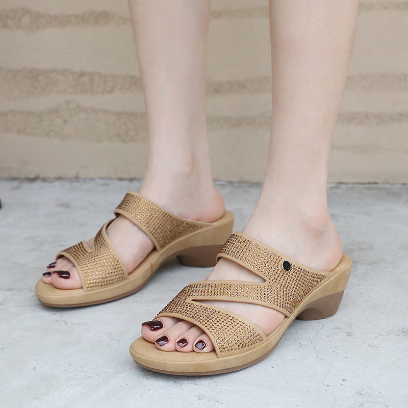 Siketu | Sandales claquettes confort à strass