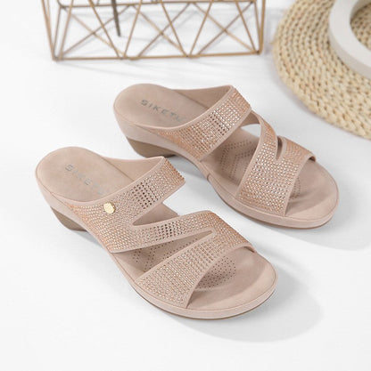 Siketu | Sandales claquettes confort à strass