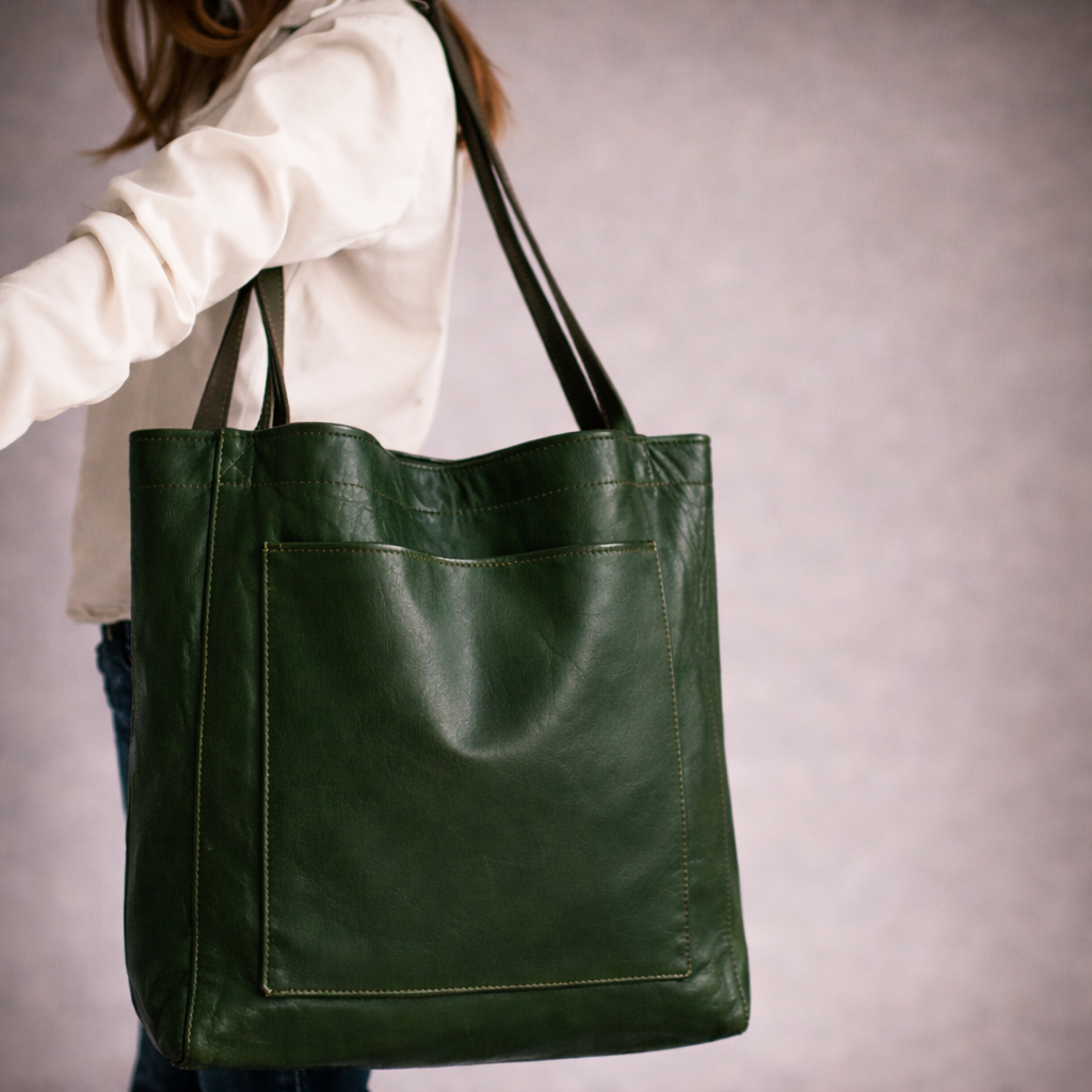 Sac à main vert pour femme à compartiments multiples