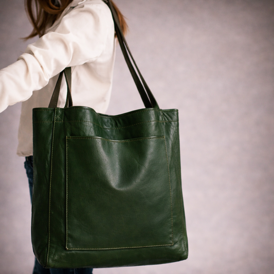 Sac à main vert pour femme à compartiments multiples
