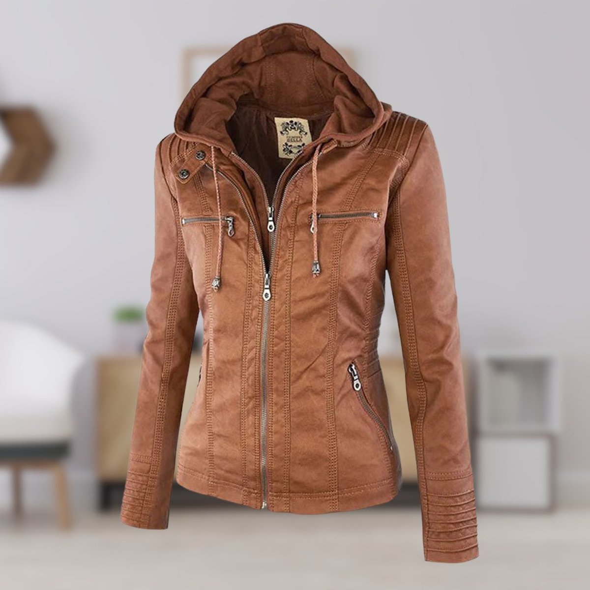 Veste motard zippée pour femme