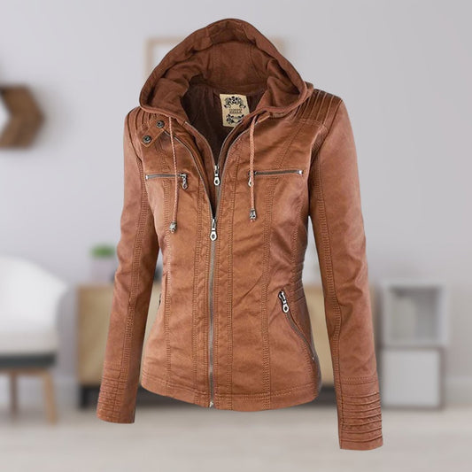 Veste motard zippée pour femme