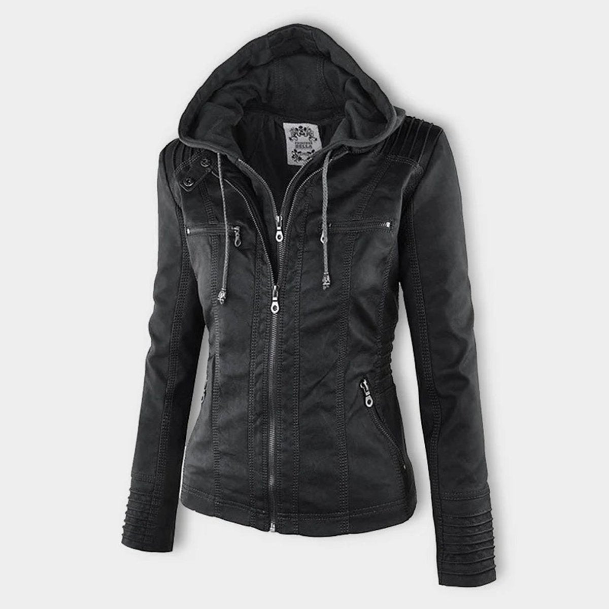 Veste motard zippée pour femme