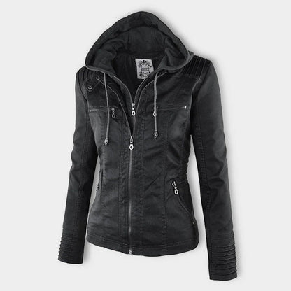 Women’s Zip-Front Fitted Moto Jacket
