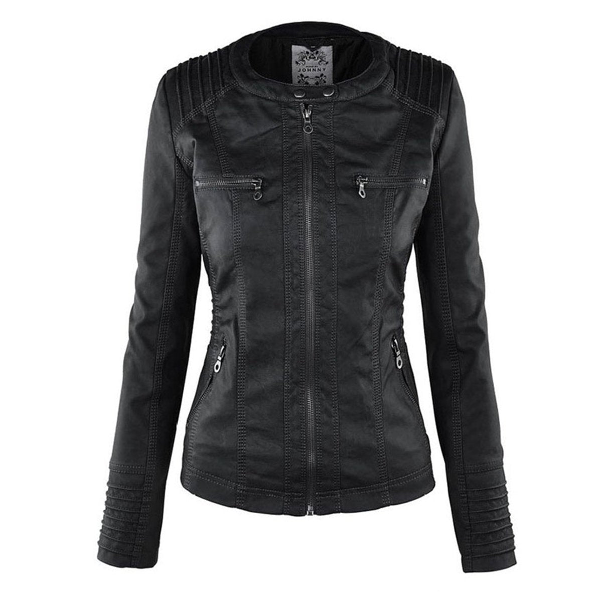 Veste motard zippée pour femme