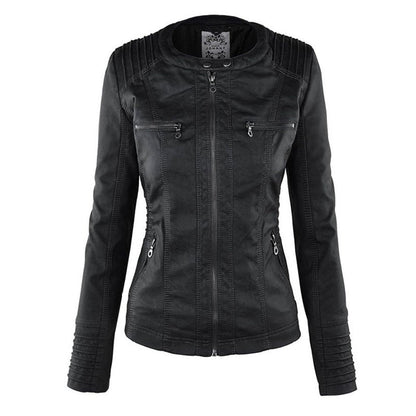 Veste motard zippée pour femme