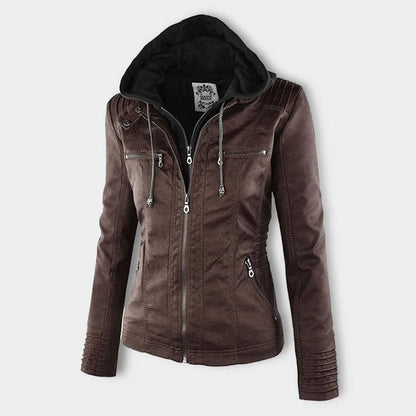 Women’s Zip-Front Fitted Moto Jacket