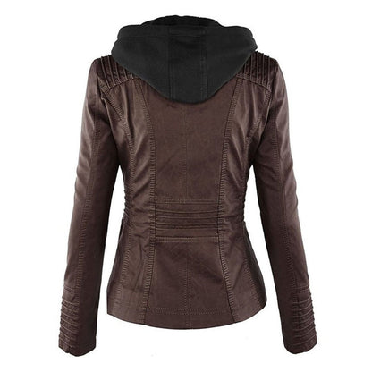 Veste motard zippée pour femme